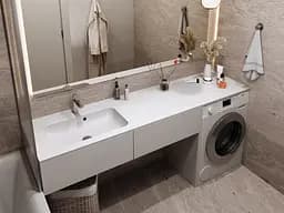 Умивальник Miraggio DELLA 1900 L (8813772) Miramarble, Глянцевий, Накладний, Білий - мініатюра 6
