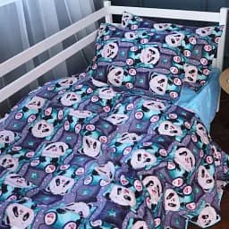 Комплект постельного белья MirSon Ranforce Elite 17-0722 Tiny Panda 160х220 см синий (2200010687514)