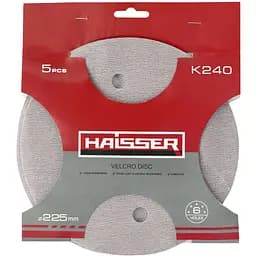 Круг шлифовальный самоклеящийся Haisser с отверстиями 225 мм, k 240, 5 шт. (119691)