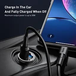Адаптер автомобільний BASEUS Tiny Star Mini PPS Car Charge Type-C Port 30 W (VCHX-B04) бордовий - мініатюра 6