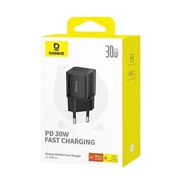 Мережевий зарядний пристрій Baseus GaN5S Fast Charger 1C 30W EU чорний P10162504113-00 - мініатюра 5