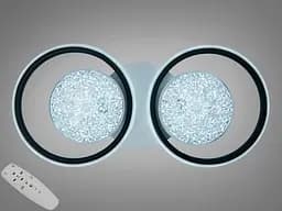Люстра LED кільця біла чорна 58W димер 2+2