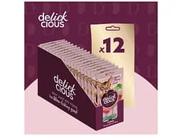 Ласощі для котів Delickcious Тунець з додаванням алое 4 х 15 г (4820269141605) - мініатюра 5