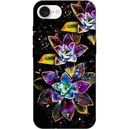 Чохол Demsky Flowers on black для Apple iPhone 16e (6.1)