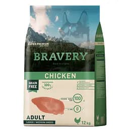 Сухой корм для собак средних и крупных пород с курицей Bravery Dog Chicken Adult Large/Medium 12 кг