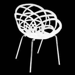 Крісло Papatya Flora-ML біле сидіння ніжки хром (286435)