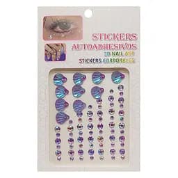 Наклейки декоративные "Стразы и жемчуг" Bambi XY-019/021-2 на планшетке 75 шт