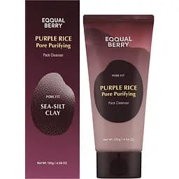 Паста для вмивання обличчя Eqqualberry Pore Fit Purple Rice Pore Purifying Pack Cleanser очищувальна 130 г - мініатюра 2