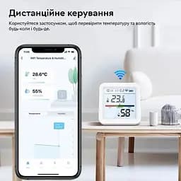 Розумний Wi-Fi датчик температури та вологості повітря Tuya SmartLife з підсвічуванням wifi термометр гігрометр White - мініатюра 5