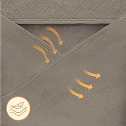Рушник з капюшоном Lionelo Muslin Hooded Towel Beige Cappuccino 80х80 см - мініатюра 4
