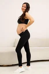 Лосини облягаючі бавовняні для вагітних Baden Lullababe розмір 3XL Чорний - мініатюра 4