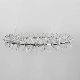 Підвісна срібна люстра ALMA з скляними палочками Ø 80 см | Арт. NO 4-800 CH | Line F