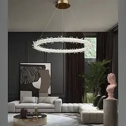 Невероятная хрустальная подвесная латунная люстра Ø 60 см | Ст. MD9105R-600 AB | Line F