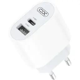Мережевий зарядний пристрій XO L97 A+C dual port Home charger with Type-c cable Білий