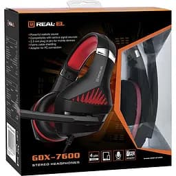 Ігрові навушники REAL-EL GDX-7600 Black/Red (EL124100028) [112558] - мініатюра 8