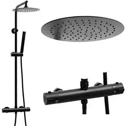 Душова система Yoka Ferra 25 Black з термостатом BP.FERRA-THERM-25-BLK, Чорний матовий