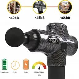 Ручний перкусійний масажер 4FIZJO Massage Gun Ultra 100 Вт масажний пістолет (P-5907739315632) - мініатюра 7