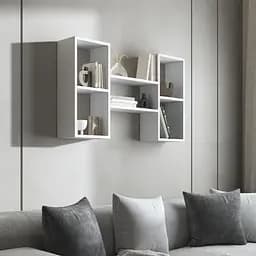 Навесная полка Vays M-11 с нишами для книг и декора ЛДСП 100x18x60 см для гостиной спальни кабинета