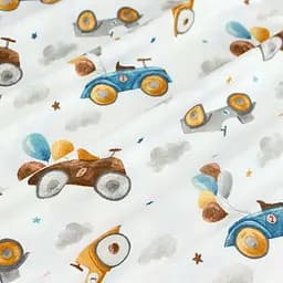 Пелюшки фланелеві Cosas Racing Cars 80x80 см, бірюзові - мініатюра 4