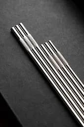 Трубочка для коктейлів Metal Straw набір 5 шт 13см - мініатюра 3