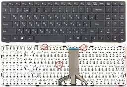 Клавіатура для ноутбуків Lenovo IdeaPad 100-15IBD Series чорна з чорною рамкою UA/RU/US High