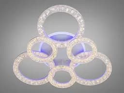 Люстра стельова LED Diasha 2203/3+3WH, 110W, 3200K-6500K, білий метал, акрил, сучасний стиль для дому - мініатюра 2