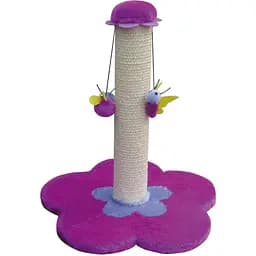 Дряпка для котів Croci Mini Flowers стовпчик на підставці з іграшкою 25х25х30 см 