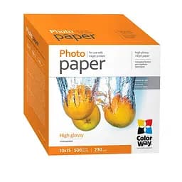 Фотопапір ColorWay глянцевий 230г/м² 10x15 см 500 аркушів