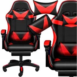 Крісло геймерське Yato Player з підставкою для ніг та масажем Red/Black (100001) - мініатюра 2