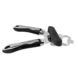 Консервный нож открывалка для консерв и бутылок 2в1 консервооткрыватель нержавеющая сталь пластик 23 см, Kitchen Master Черный 86666