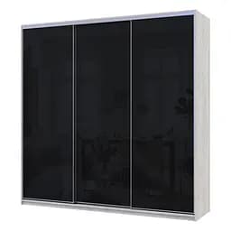 Шафа купе Сіті Лайт Слім Біле Дерево Скло Чорне 225х60х225 (44900307)