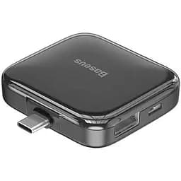 Мультипортовий адаптер USB Хаб Baseus Fully Folded Portable Type-C to 4 USB2.0 CAHUB-DW01 Dark Grey