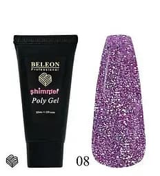 Полігель для нарощування нігтів BELEON Shimmer Poly Gel №08
