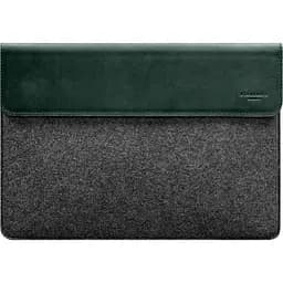 Чохол-конверт BlankNote Crazy Horse для MacBook 16 із клапаном шкіра+фетр Зелений