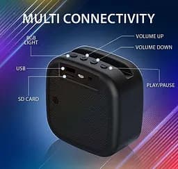 Колонка Bluetooth L011 портативна акустика з насиченим звуком FM-радіо та підтримкою USB microSD і AUX з RGB 5 Вт Чорний - мініатюра 3