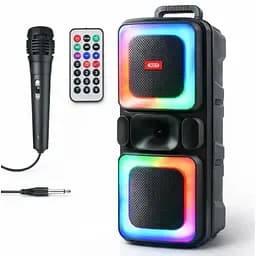 Портативная колонка XO F55 Boat Double 20W Bluetooth 5.0 RGB караоке микрофон + пульт
