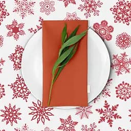 Скатертина Cosas Snowflakes водовідштовхувальна 140х180 см різнобарвна (Cloth_SnowflakesRedWhite_DUK_140x180) - мініатюра 2