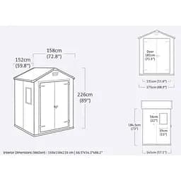 Сарай пластиковий Keter MANOR 6x5 м бежево-коричневий  - мініатюра 7