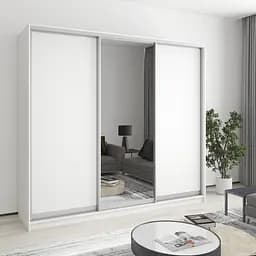 Шкаф-купе трехдверный MebelStar Стандарт AL 2ДСП/Зеркало 230x60x210 см Аляска белый (MBS-2901)