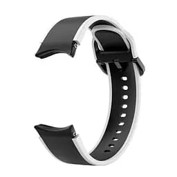 Браслет Double Line для Samsung Galaxy Watch 4 - чорно-білий ширина кріплення 20мм силікон Watchbands (W12-6WB90238599) - мініатюра 3