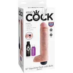 Фалоімітатор з еякуляцією King Cock Squirting Cock 25.4 см тілесний