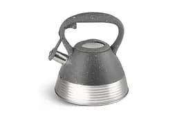 Якісний металевий чайник із свистком Edenberg EB-8827 із нержавіючої сталі для газової плити сірий