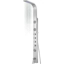 Душова панель Corsan Snake inox LED з виливом та термостатом S002TSLLEDW, Нержавіюча сталь