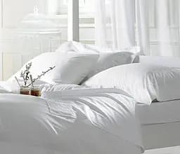 Семейный постельный комплект микрофибра белого цвета 328141