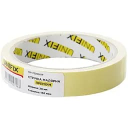 Скотч малярный Unifix 20 мм x 20 м премиум