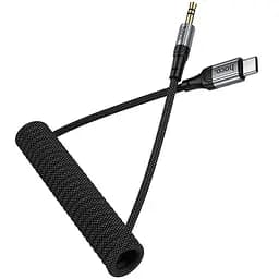 Аудіо кабель Aux Hoco UPA33B Nuevo (Type-C to AUX 3.5mm) (1.5m) Black - мініатюра 2