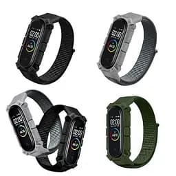 Ремінець Amazfeel для фітнес-браслета Mi Band 3, 4, 5, 6, 7 Armor design нейлоновий чорний - мініатюра 4