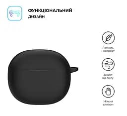 Силіконовий чохол для навушників Xiaomi Redmi Buds 4 Active, Hang Case, чорний, ультратонкий захисний кейс товщиною 2 мм, захист від подряпин, пилу та ударів, компактний, з карабіном для кріплення, ArmorStandart (ARM73538) - мініатюра 2