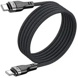 Кабель Acefast C11-03 Type-C to Type-C 3A 60W 1.2 м nylon + PVC zinc connectors чорний