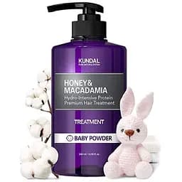 Кондиціонер для волосся Kundal Honey & Macadamia Protein Treatment Baby Powder з ароматом дитячої присипки 500 мл - мініатюра 2